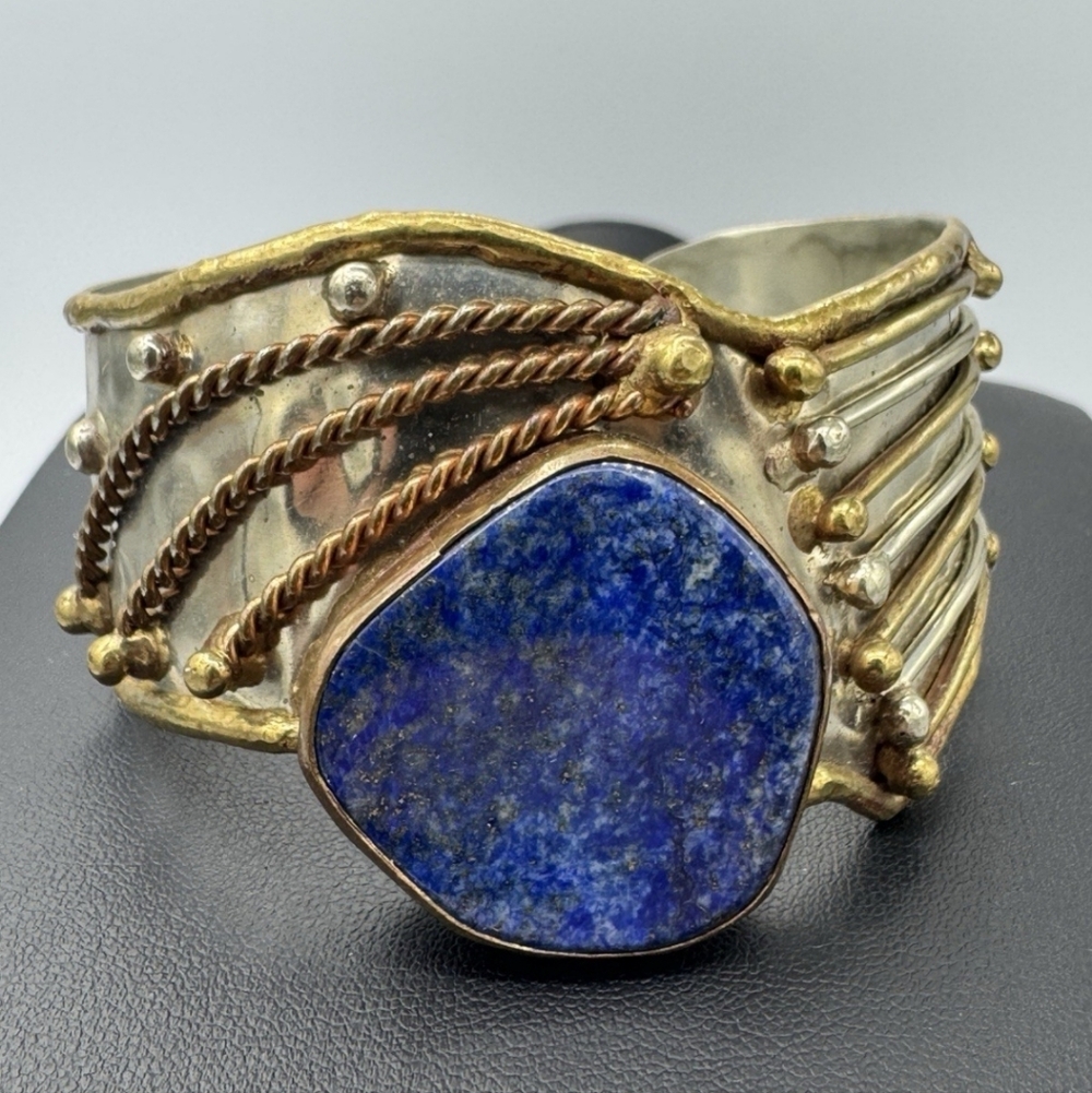 Lapis Brutalist Bracelet - Picture 10 of 10
